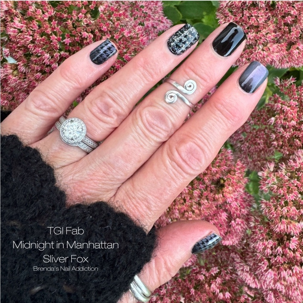 *Exclusive* Color Street: TGI Fab | Houndstooth Black Gray Blue Ombre Fall - Picture 13 of 15